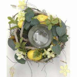 Świecznik dekoracyjny żółtY 16 cm na tea light