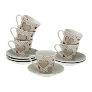 Zestaw filiżanek do kawy Versa Sweet Porcelana (6 Części)