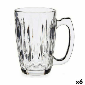 Kubek Abstrakcyjny Przezroczysty Szkło 6 Sztuk (340 ml)