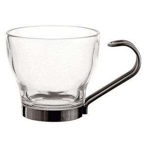 Zestaw filiżanek do kawy Quid Przezroczysty Stal Szkło (110 ml) (3 Sztuk)