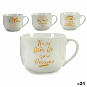 Šálka Dream Porcelana Złoty Biały 500 ml 24 Sztuk