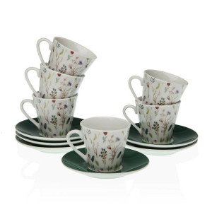 Zestaw filiżanek i talerzyków Versa Sansa Kawa Porcelana (12 Części)