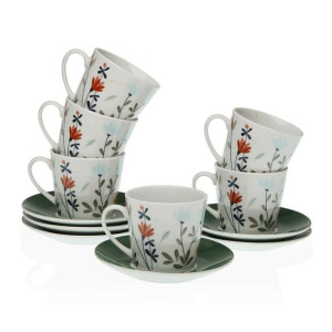 Zestaw filiżanek i talerzyków Versa Selene Herbata Porcelana (12 Części)