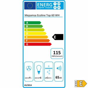 Okap konwencjonalny Mepamsa ECOLINE 60 60 cm 300 m3/h 65 dB 90W Biały