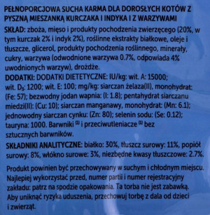 Karma Felix z kurczakiem i indykiem z warzyw 950g