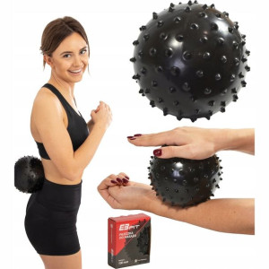 Piłka fitness do masażu 13cm czarna EB FIT
