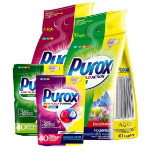 PUROX DUŻY ZESTAW Proszki + Kapsułki ŚWIEŻOŚĆ