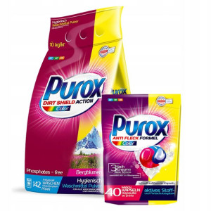 Purox Proszek do prania 10 kg + kapsułki 40 sztuk