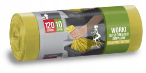 Worki na śmieci plastik metal Anna Z 120L żółte