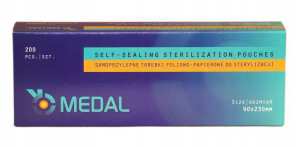 Torebki do sterylizacji 90mm x 230mm 200 szt Medal