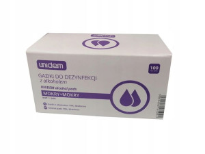 Unimed-gaziki z alkoholem do dezynfekcji mokry+suc