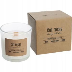 Bispol Świeca Z Drewnianym Knotem Cut Roses