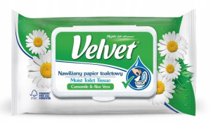 VELVET Papier toaletowy RUMIANEK Nawilżany 42szt