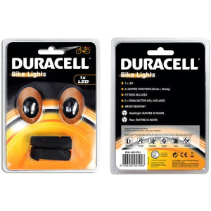 Zestaw lampek rowerowych Duracell Front+Rear 1 Led