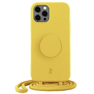 Etui Just Elegance PopGrip Apple iPhone 12/12 Pro żółty/rabbit`s paw 30089