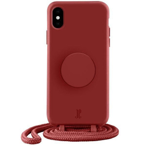 Etui Just Elegance PopGrip Apple iPhone XS/X herbaciano różowy/tea rose 300