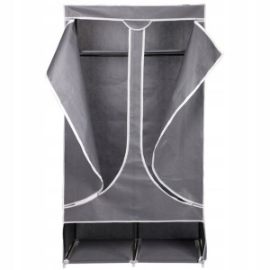 Szafa tekstylna garderoba 90x45x170cm ciemno-szara