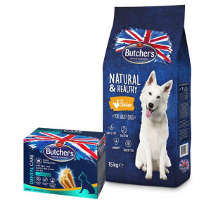 BUTCHER'S Skin&Coat Digestion Immune Chicken (kurczak) 15kg + BUTCHER'S Den