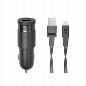 Rivacase Ładowarka Samochodowa + USB-C 3,4A / 2xUS