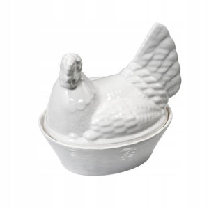 Kura bomboniera porcelanowa biała Biały