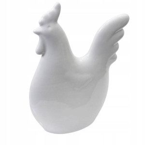 Figurka porcelanowy biały kogut Wielkanoc