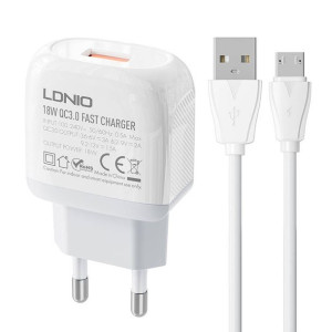 Ładowarka sieciowa LDNIO A1307Q 18W + kabel microUSB