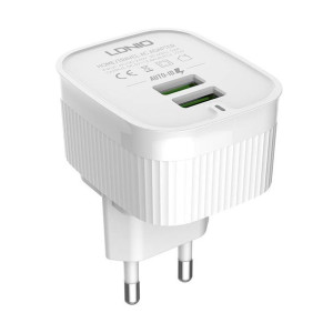 Ładowarka sieciowa LDNIO A201 2xUSB-A + kabel USB-C