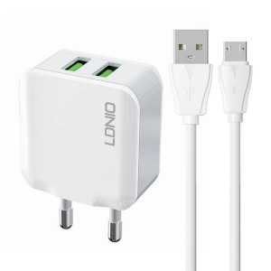Ładowarka sieciowa LDNIO A2201 2xUSB-A + kabel Micro USB