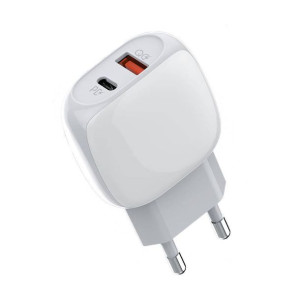 Ładowarka sieciowa LDNIO A2313C USB-A, USB-C 20W + kabel USB-C/Lightning