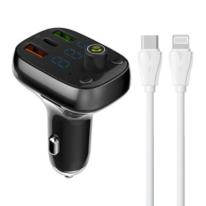 Transmiter FM LDNIO C704Q Bluetooth 2xUSB-A, USB-C + kabel USB-C