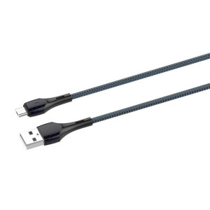 Kabel LDNIO LS521 USB-A/microUSB 1m (szaro-niebieski))