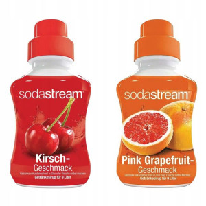 2 X Syrop Do Sodastream Grejpfrut Wiśnia 375 Ml
