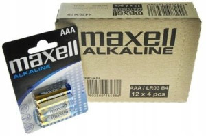 Bateria alkaliczna MAXELL AAA R3 LR3 LR03 48 SZTUK AM4 E92 1.5V 2400 mAh