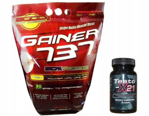 Testo-x21 + Gainer 737 3kg zestaw na masę i siłę