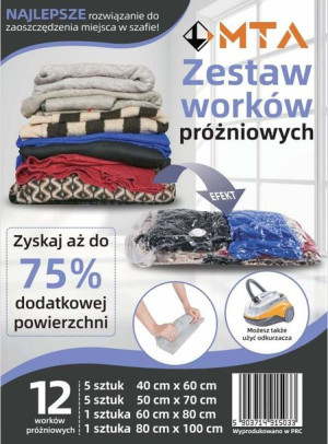 Worki Próżniowe Na Ubrania 12 Sztuk 4 Rozmiary