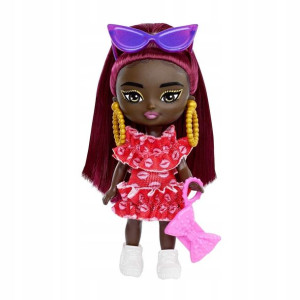 Barbie Extra Mini Minis Lalka bordowe włosy HLN47(