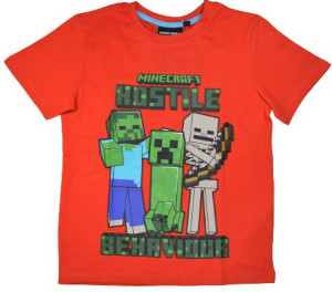 Koszulka T-shirt MINECRAFT 152 Bawełna 12+Czerwona