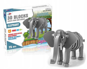 Słoń Klocki Piankowe Miękkie Puzzle 75el