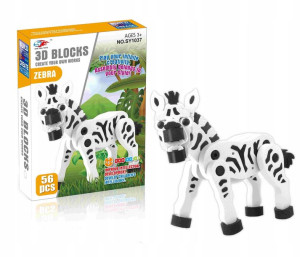 Zebra Klocki Piankowe Miękkie Puzzle 3d 56el