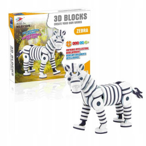 Klocki Piankowe Zebra Miękkie Puzzle 3d 81el