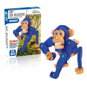 Małpa Szympans Klocki Piankowe Puzzle 52el