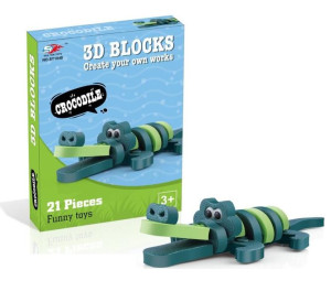 Krokodyl Aligator Klocki Piankowe Puzzle 21el