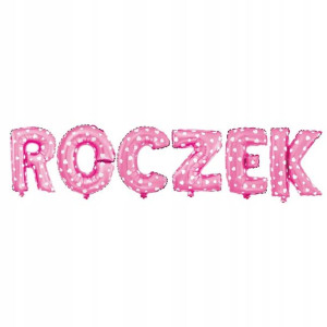Balony Napis Roczek Różowy Dla Dziewczynki