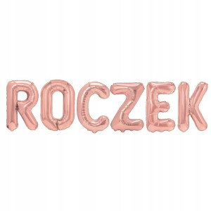 Balony Napis Roczek Rose Gold Dla Dziewczynki