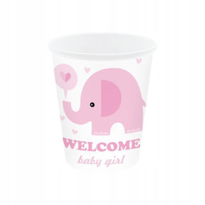 Kubeczki Różowe Baby Shower Dziewczynka 6szt 01