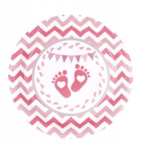 Talerzyki Na Baby Shower Różowe Dla Dziewczynki 02