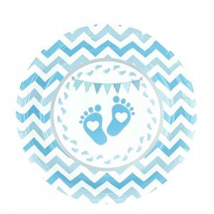 Talerzyki Na Baby Shower Niebieskie Dla Chłopca 02