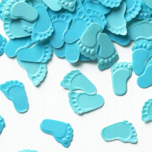Konfetti Dekoracja Baby Shower Niebieskie Stópki