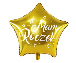 Balon Złoty Gwiazdka Mam Roczek Dla Dziecka