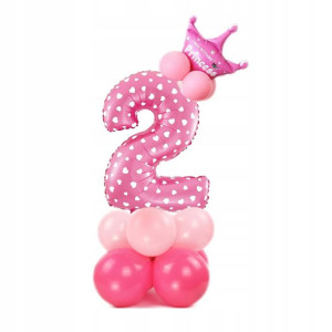 Balony Na 2 Drugie Urodziny Różowy Zestaw